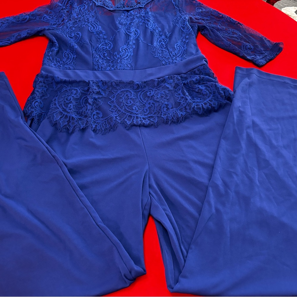 Blue Lace Detail Jumpsuit size XXL